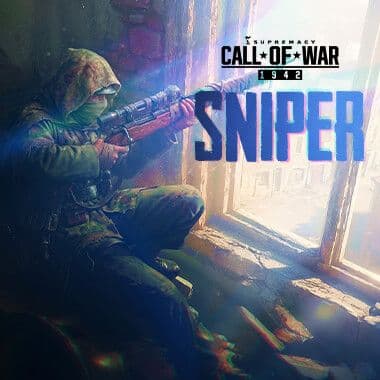 A sniper setting up for a shot from inside a room.