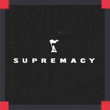 The supremacy logo on a dark background..